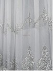 Perdea tulle brodat ivoire,gri