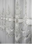 Perdea tulle brodat alb,gri Perdea tulle brodat alb,gri