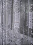 Perdea tulle brodat alb/gri