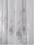 Perdea tulle brodat alb/gri