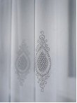 Perdea tulle brodat alb/gri