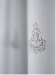 Perdea tulle brodat alb/gri