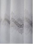 Perdea tulle brodat, alb/gri