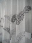 Perdea tulle brodat alb/gri