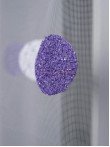 Perdea tulle brodat, alb/mov