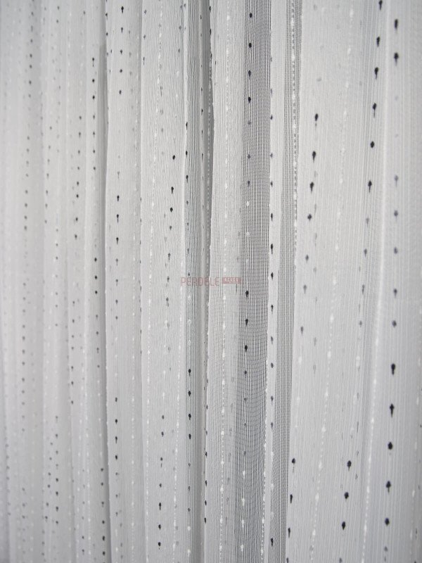 Perdea tulle brodat alb,negru