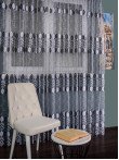 Perdea tulle brodat alb/negru
