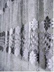 Perdea tulle brodat alb/negru