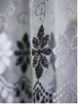 Perdea tulle brodat alb/negru