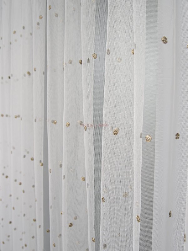 Perdea tulle brodat bej