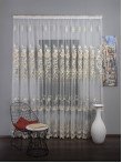 Perdea tulle brodat crem auriu