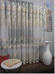 Perdea tulle brodat crem auriu