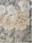 Perdea tulle brodat crem auriu