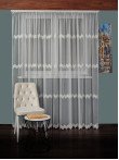 Perdea tulle brodat, crem