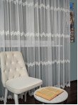 Perdea tulle brodat, crem
