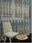 Perdea tulle brodat crem/auriu
