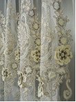 Perdea tulle brodat crem/auriu