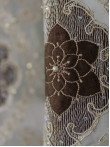 Perdea tulle brodat, crem/maro