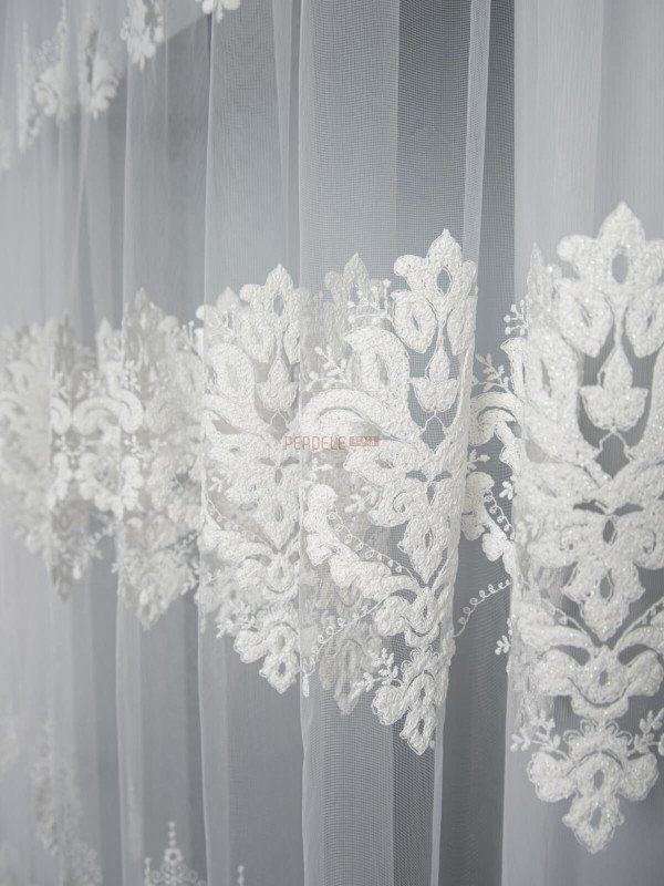 Perdea tulle brodat ivoire
