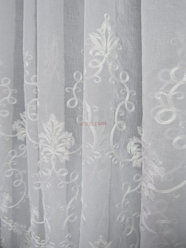 Perdea borangic brodat ivoire