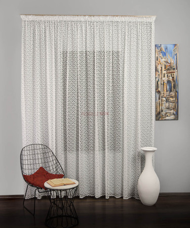 Perdea tulle brodat ivoire