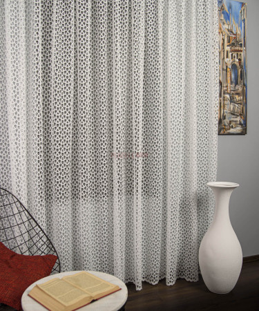 Perdea tulle brodat ivoire Perdea tulle brodat ivoire