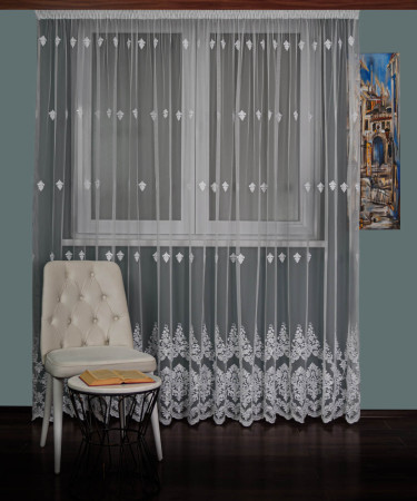 Perdea tulle brodat ivoire