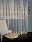 Perdea tulle brodat ivoire/auriu