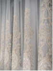 Perdea tulle brodat ivoire/auriu