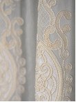 Perdea tulle brodat ivoire/auriu