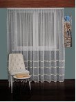 Perdea tulle brodat ivoire/auriu