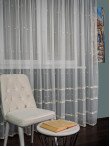 Perdea tulle brodat ivoire/auriu