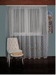 Perdea tulle brodat ivoire/auriu