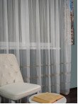 Perdea tulle brodat ivoire/auriu