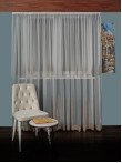 Perdea tulle brodat ivoire/auriu