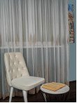 Perdea tulle brodat ivoire/auriu