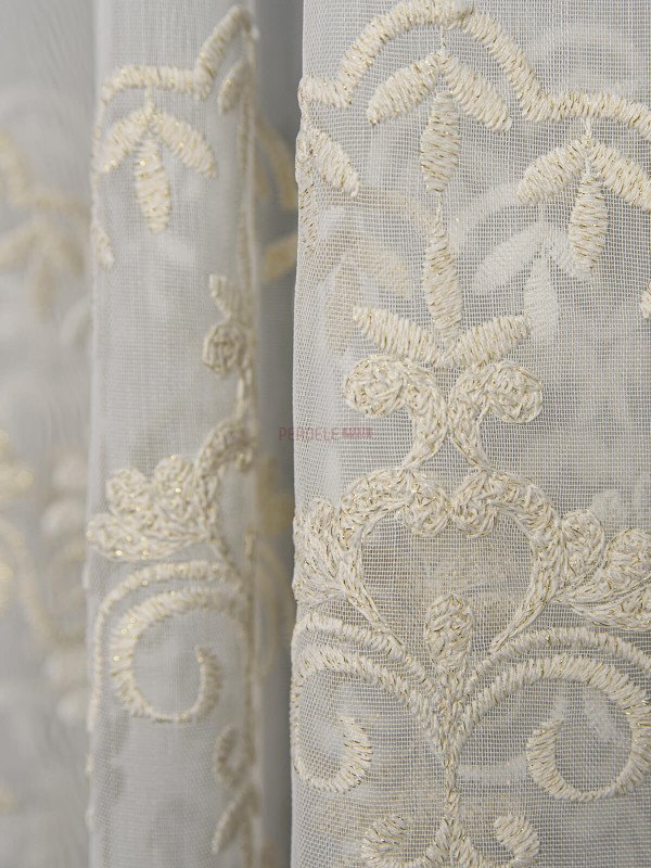 Perdea tulle brodat ivoire,bej