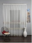 Perdea tulle brodat, ivoire/GRI