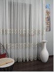 Perdea tulle brodat, ivoire/GRI