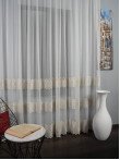 Perdea tulle brodat, ivoire/crem