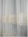 Perdea tulle brodat, ivoire/crem