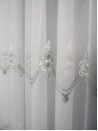 Perdea tulle brodat ivoire,gri