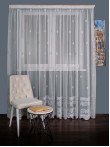 Perdea tulle brodat ivoire/gri