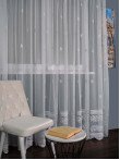 Perdea tulle brodat ivoire/gri