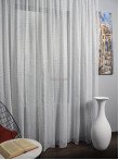 Perdea tulle brodat alb/albastru