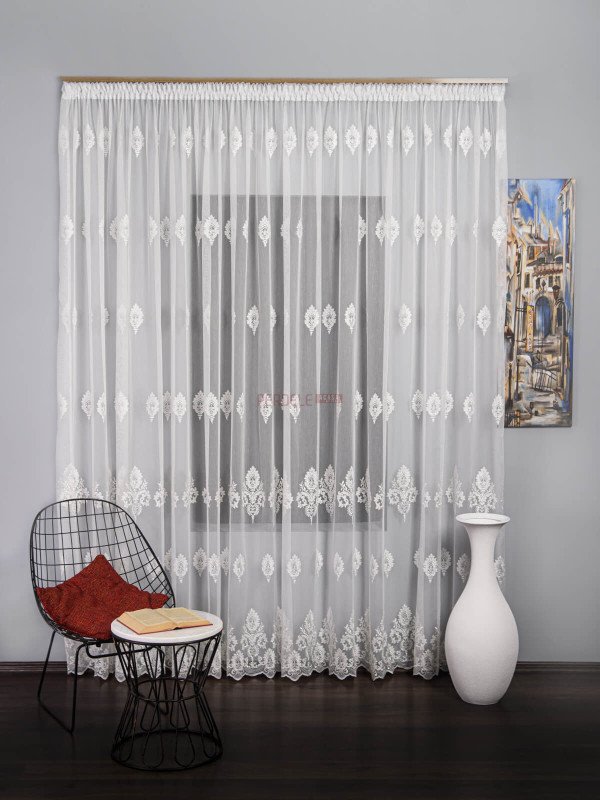 Perdea tulle brodat crem