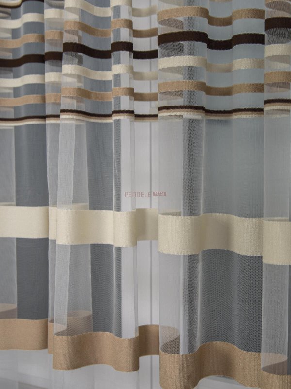 Perdea tulle dungi multicolore