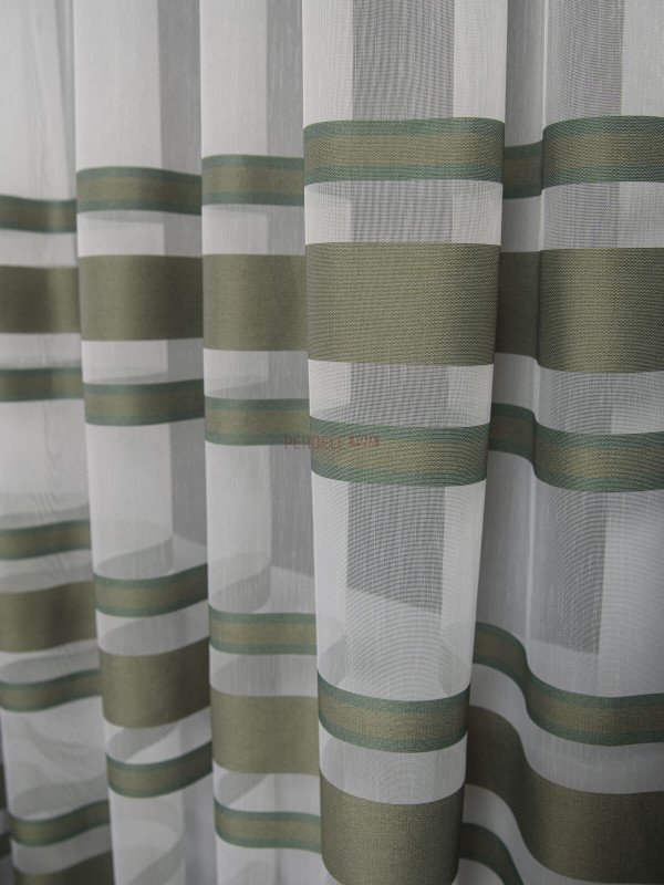 Perdea tulle dungi verde