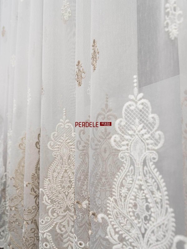 Perdea tulle ivoire,bej