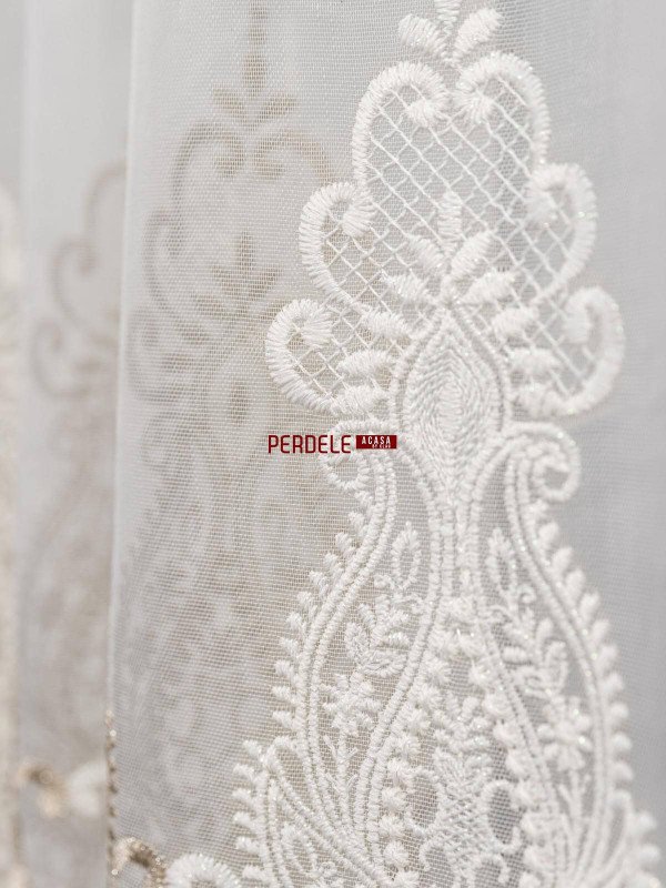 Perdea tulle ivoire,bej